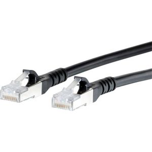 Metz Connect 1308457000-E RJ45 mrežni kabel, Patch kabel cat 6a S/FTP 7.00 m crna sa zaštitom za nosić 1 St.