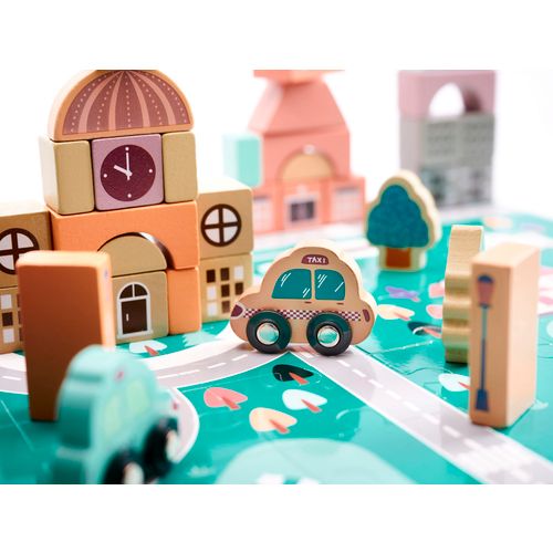 Drvene kocke + puzzle grad 181 kom. slika 9