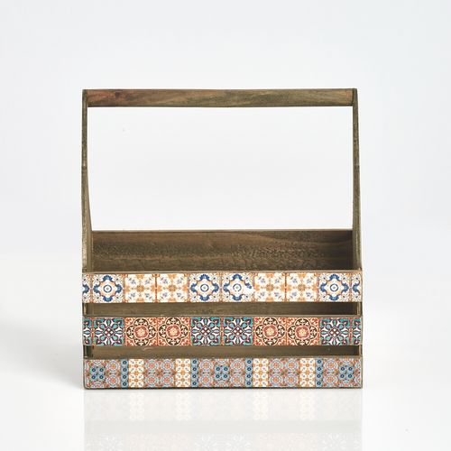 Zeller Kutija za odlaganje "Mosaic" s drškom, drvena, 31 x 19 x 32 cm, 15190 slika 9