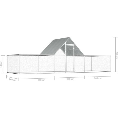 Kokošinjac od pocinčanog čelika 6 x 2 x 2 m slika 6