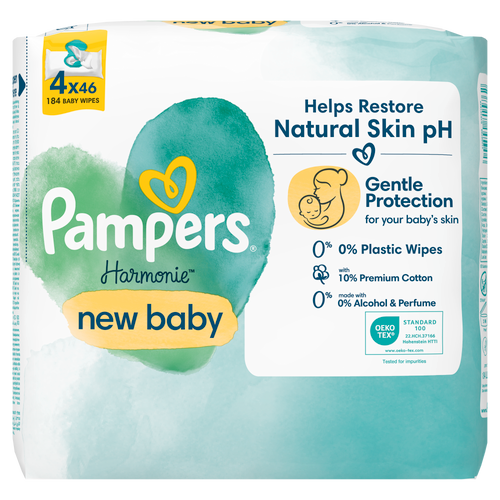 Pampers vlažne maramice Harmonie New Baby 4x46kom slika 1