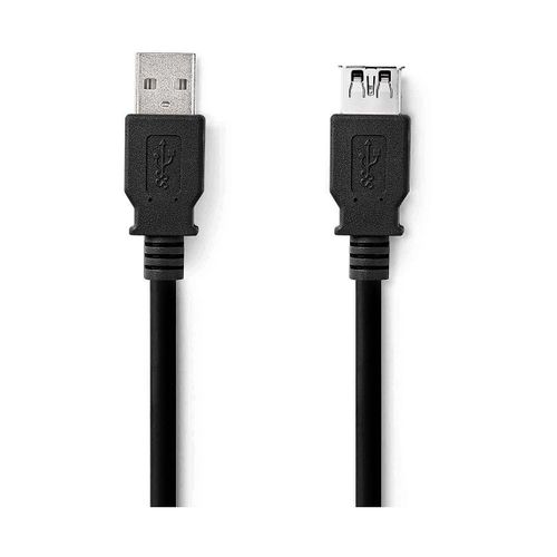 Kabel NEDIS CCGL61010BK20, USB 3.2 A (M) na USB A (F), crni, 2m slika 1