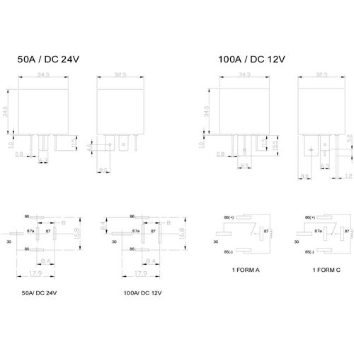 FiC FRC6BA-1-DC12V automobilski relej 12 V/DC 150 A 1 zatvarač slika 2