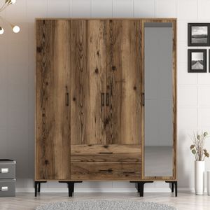 Kumsal STR - Walnut Walnut Wardrobe