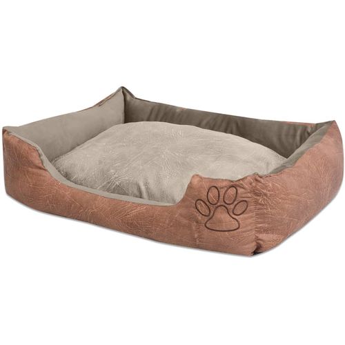 Krevet za pse s jastukom PU umjetna koža veličina XL Bež slika 17