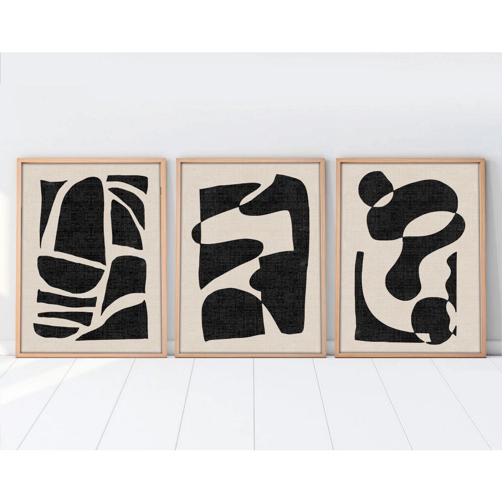 Dekorativna slika "Huhu201 " u okviru, 50 x 70 cm, višebojna (set od 3 komada) slika 4
