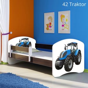 Dječji krevet ACMA s motivom, bočna wenge 160x80 cm 42-traktor