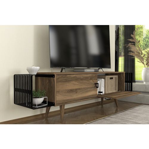 Woody Fashion TV jedinica, Orah Crno, Oltre - Walnut, Black slika 4