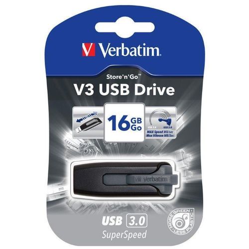 Verbatim V3 USB 16GB 3.0 Grey (49172) slika 3