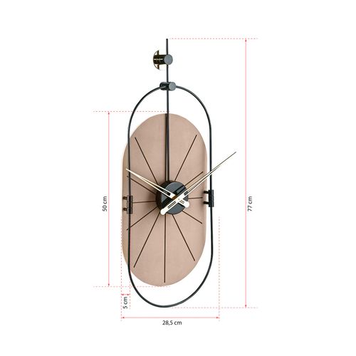 Sntr - Dekorativni zidni sat od metala u braon-crnoj boji slika 6