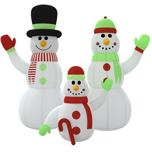 Obitelj snjegovića na napuhavanje s LED svjetlima 500 cm slika 3