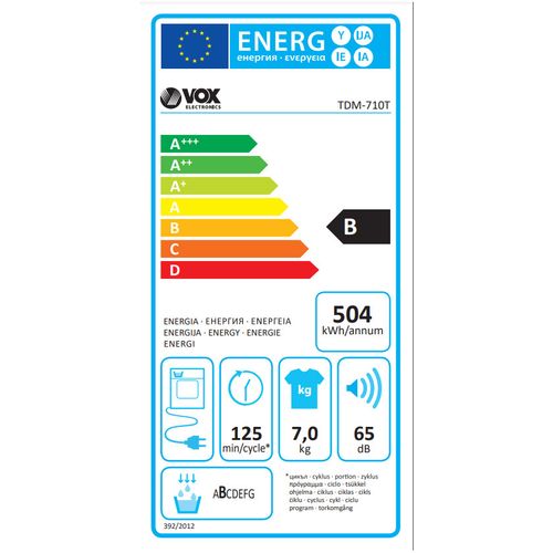 VOX sušilica rublja TDM 710T slika 3