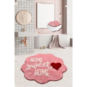 Colourful Cotton Akrilna kupaonska prostirka Home Sweet Home Pink