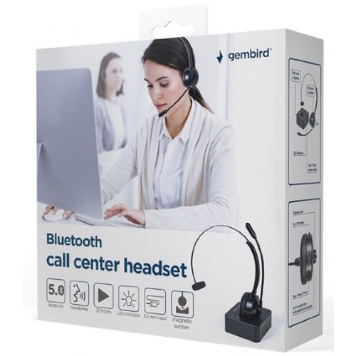 BTHS-M-01 Gembird Bluetooth slušalice za Call centar, mono, crne slika 4