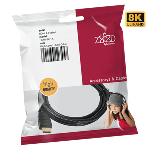 ZED electronic HDMI 2.1 kabel, 4K/120p ili 8K/60p, 48 Gbps, dužina 1,5 met. - HDMI-8K/1,5