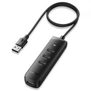 USB HUB UGREEN, USB 3.0 A, 4-portni, crni, 1m