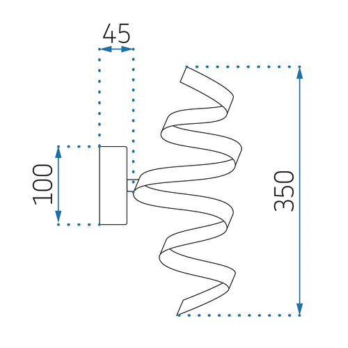 TOOLIGHT ZIDNA SVJETILKA LED SPRING APP828-W KROM slika 2