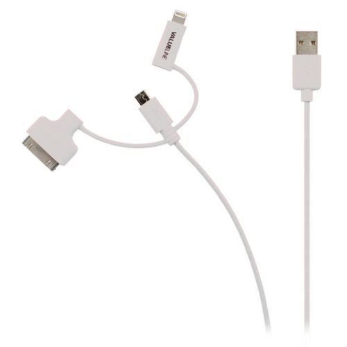 VLMP39410W1.00 Nedis 3 u 1 Sync and Charge Cable USB-A Male - Micro B Male 1.00 m White + 30-Pin Doc slika 1