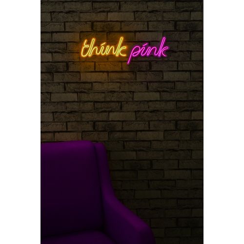 Wallity Ukrasna plastična LED rasvjeta, Think Pink - Yellow slika 2