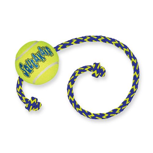 KONG Igračka za psa, SqueakAir Ball w/rope, Medium, zvučna, 53x7x7cm slika 1