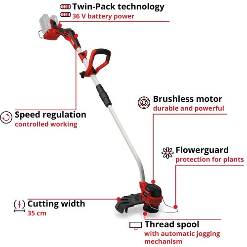 Einhell  GP-CT 36/35 Li BL-Solo, akumulatorski trimer za travu slika 8