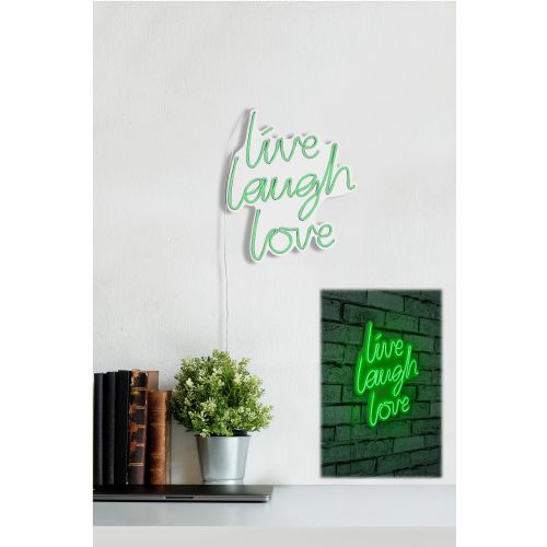 Wallity Ukrasna plastična LED rasvjeta, Live Laugh Love - Green slika 11