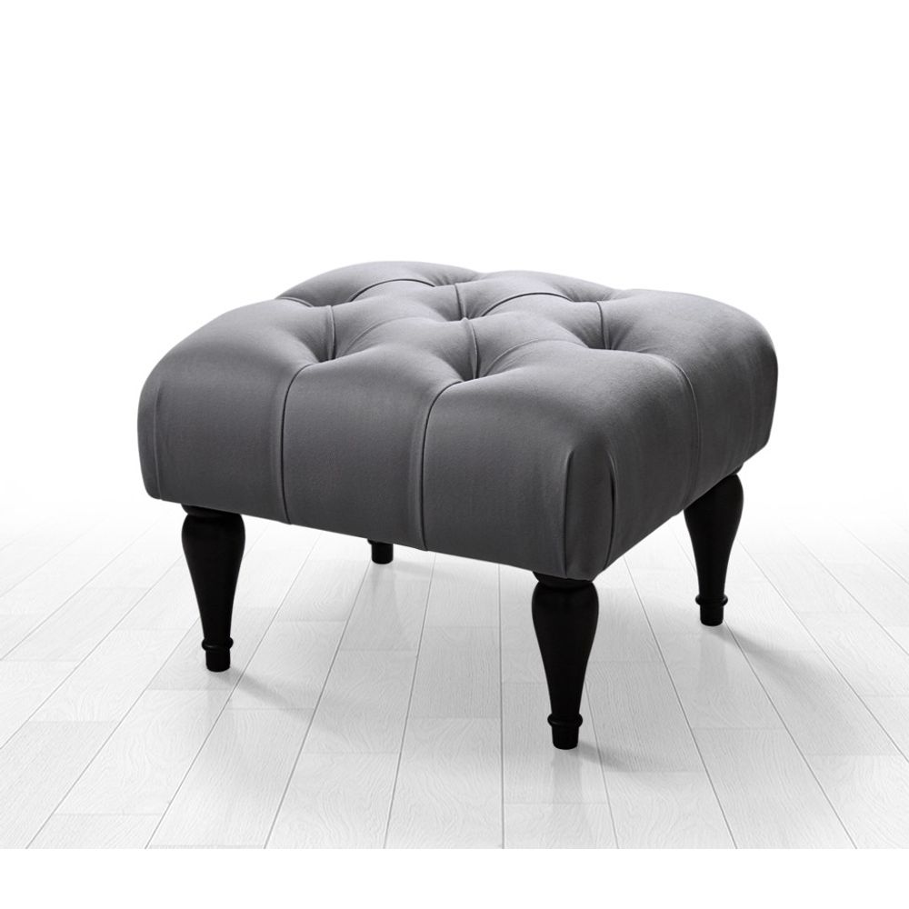 Pouffe Floral - Grey Grey s cvjetnim uzorkom slika 1