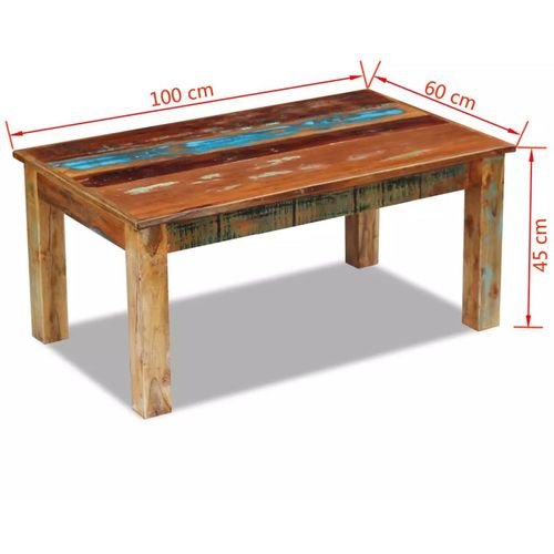 Stolić za kavu od masivnog obnovljenog drva 100 x 60 x 45 cm slika 13