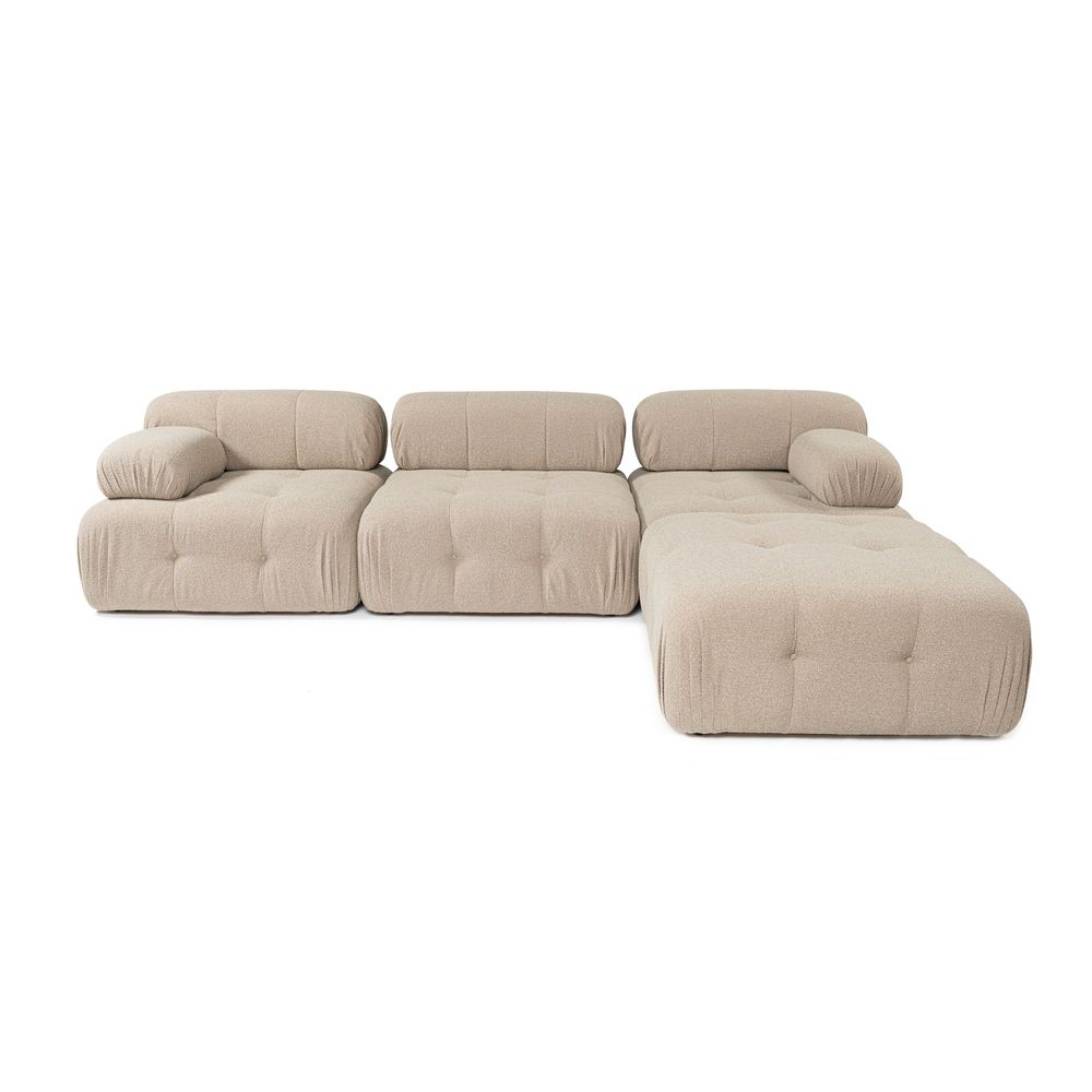 Doblo Troosjed s Pouffom (L1-O1-1R-Pouffe) - Breskva Kutna Sofa slika 3