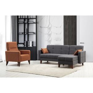 Polya L - Dark Grey Dark Grey Sofa Set