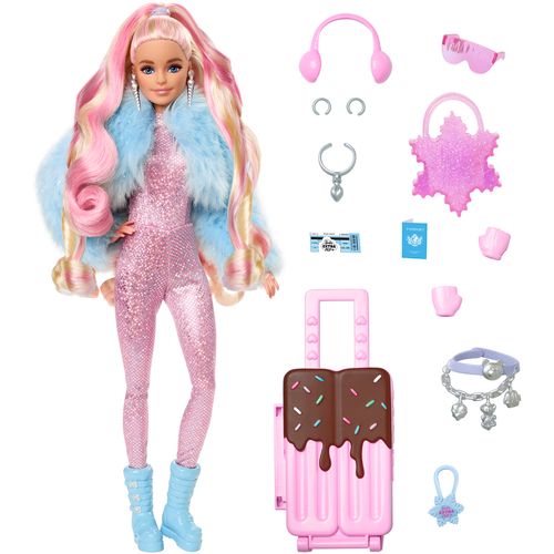 Barbie Extra lutka na putovanju - Snijeg (plava) slika 5