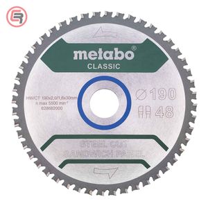 Metabo List Kružne Pile Za Metal 190×2,0/1,6×30 / Z=48 Steel Cut / Sandwich Panel Classic – 628682000