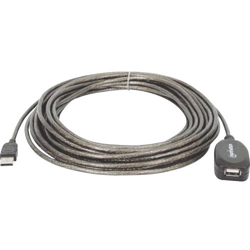 Manhattan USB kabel USB 2.0 USB-A utikač, USB-A utičnica 10.00 m crna  150248 slika 2