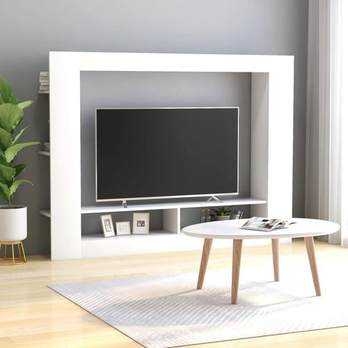 TV ormarić bijeli 152 x 22 x 113 cm od konstruiranog drva slika 1