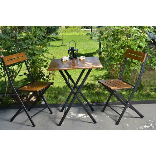 Floriane Garden Set vrtnih stolova i stolica (3 komada), orah crna boja, Bistro Set 4 slika 1