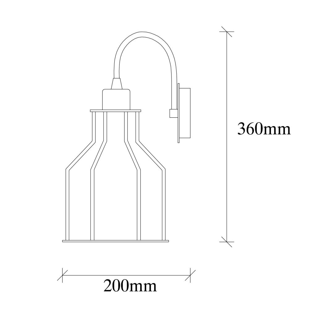 Fellini - MR - 813 Crna Vintage Zidna Lampa slika 6