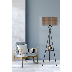Venedik sehpalı siyah lambader silindir 02 abajurlu Multicolor Floor Lamp