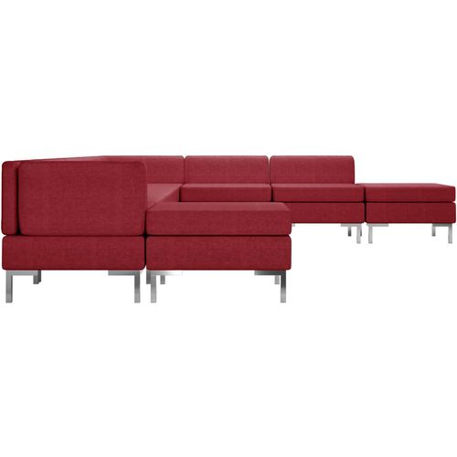 9-dijelni set sofa od tkanine crvena boja vina slika 32