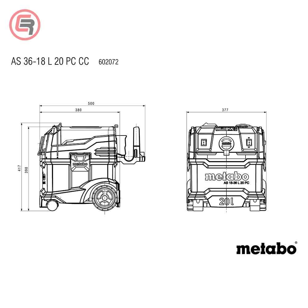 Metabo Usisivač AS 36-18 L 20 PC-CC Aku 18 V (bez baterije i punjača) - 602072850 slika 9