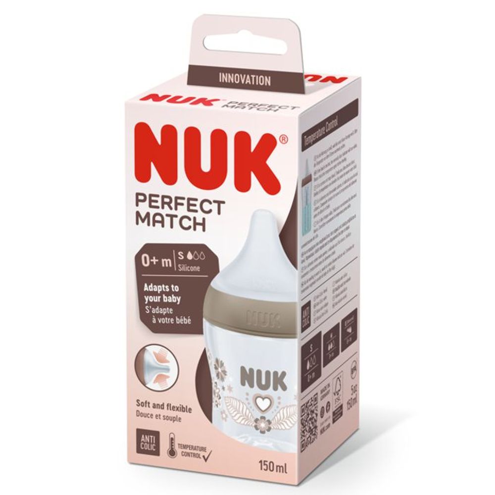 NUK Flašica Perfect Match 150ml 0+m, Srce slika 2
