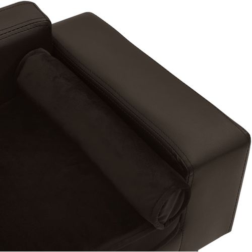 Sofa za pse smeđa 81 x 43 x 31 cm od pliša i umjetne kože slika 32