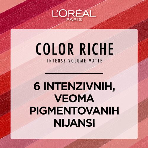 L'Orea Paris Color Riche Intense Volume Matte ruž za usne 640 Nude Independant slika 8