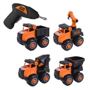 Black&Decker Set 4 vozila za rastavljanje+baterijski odvijač