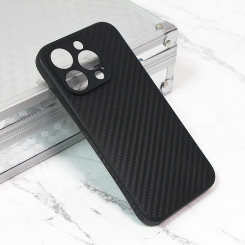 Maska Carbon fiber za iPhone 15 Pro 6.1 crna slika 1