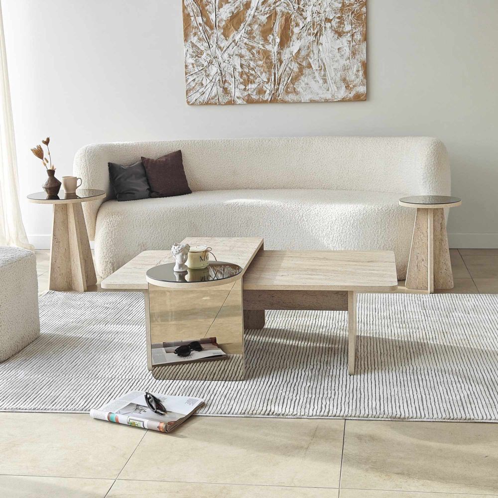 Nesting stolovi Luna, boje: Travertin, Bronza (4 komada) slika 4