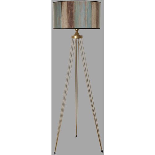 Star Eskitme Lambader Silindir Renkli Abajurlu Copper Floor Lamp slika 3