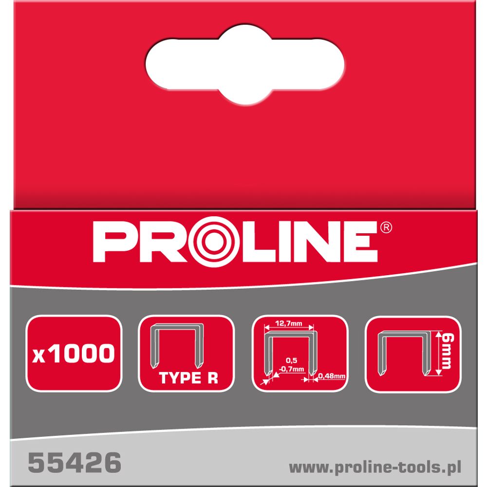 KLAMERICE TIP R/50 6MM 12,7*0,7MM 1000KOM PROLINE  55426 slika 1