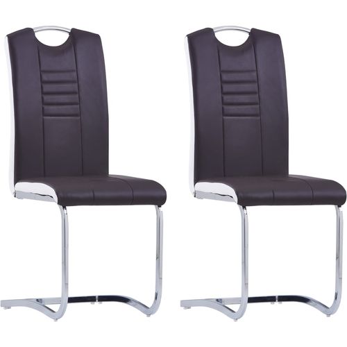Konzolne blagovaonske stolice od umjetne kože 2 kom smeđe slika 25