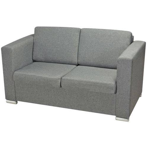 Trodijelni set sofa od tkanine svijetlosivi slika 48