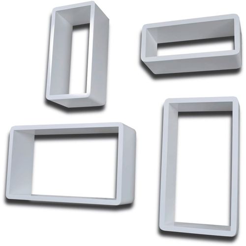 Set od 4 bijele zidne police u obliku kocke slika 24